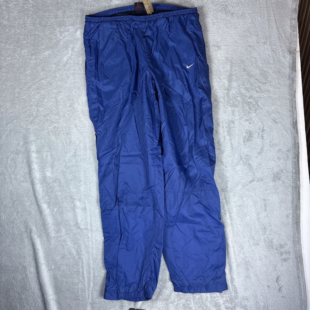 Vintage Nike Pants Mens Large L Blue Track Jersey Lined Warmup Zip Ankle